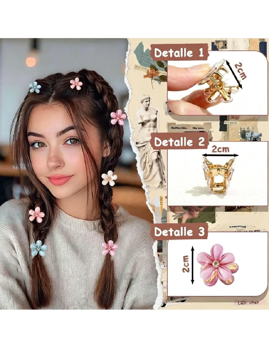 Pinza para el cabello de metal flor 4