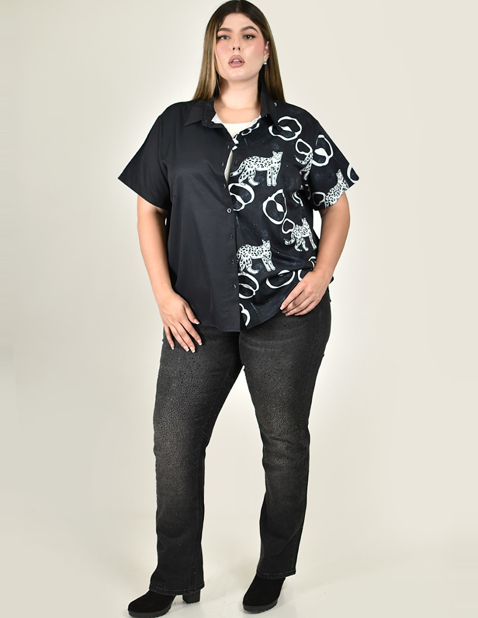 Blusa camisera manga corta para mujer 3