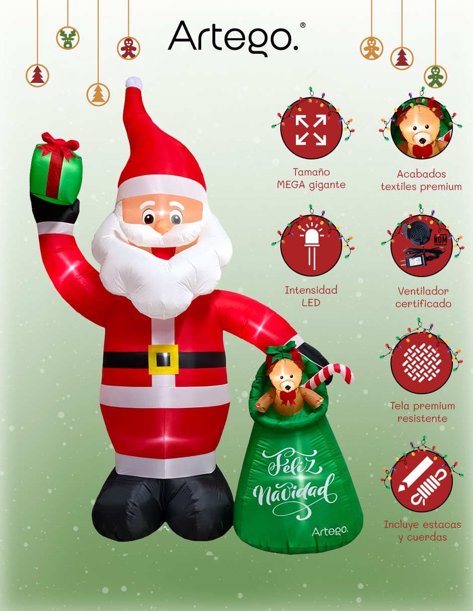 Inflable decorativo forma de santa claus 4