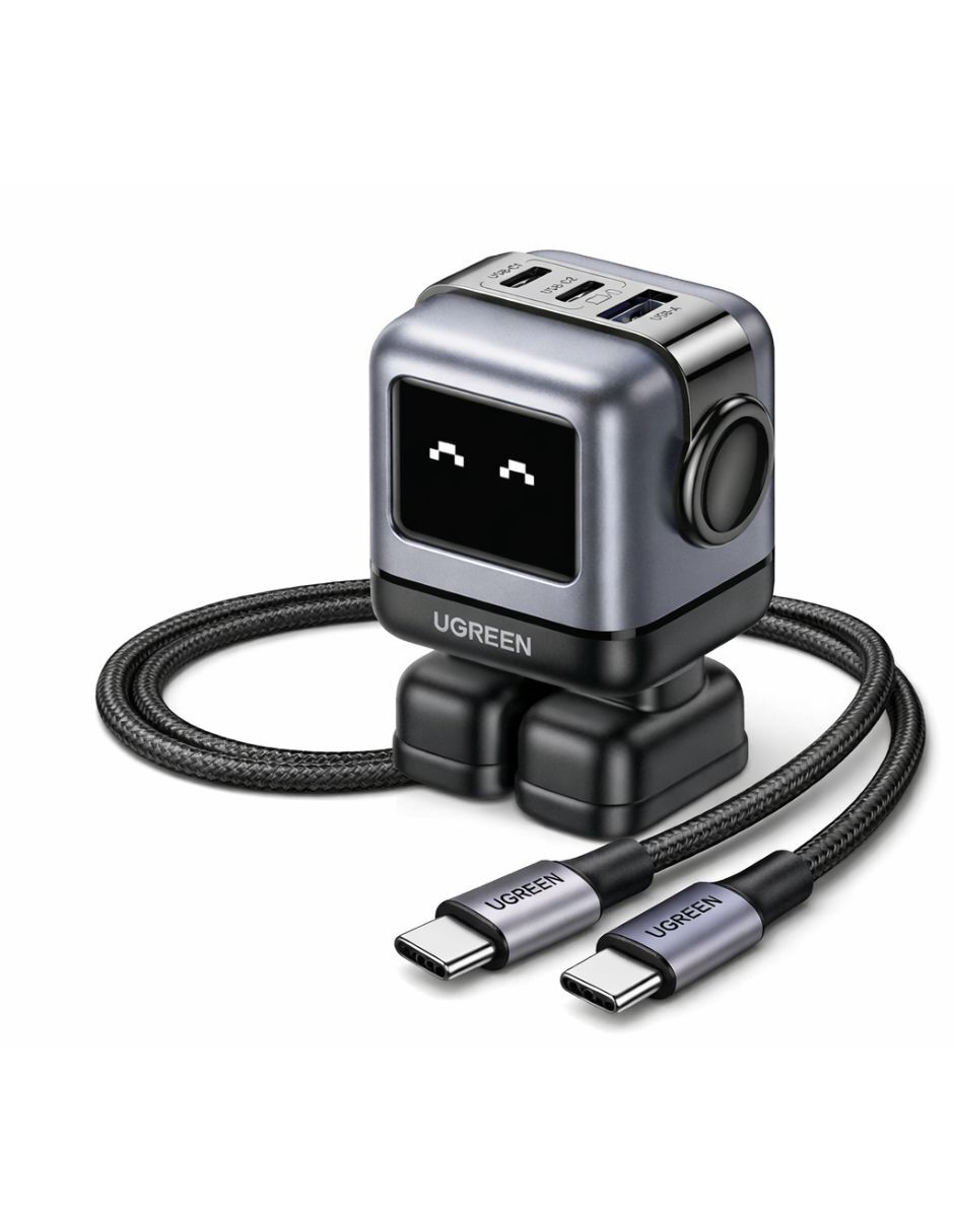 Cargador pared Robot y cable USB C a C 100W de 1m USB tipo A + USB tipo C 65 W Cargador pared Robot y cable USB C a C 100W de 1m USB tipo A + USB tipo C 65 W