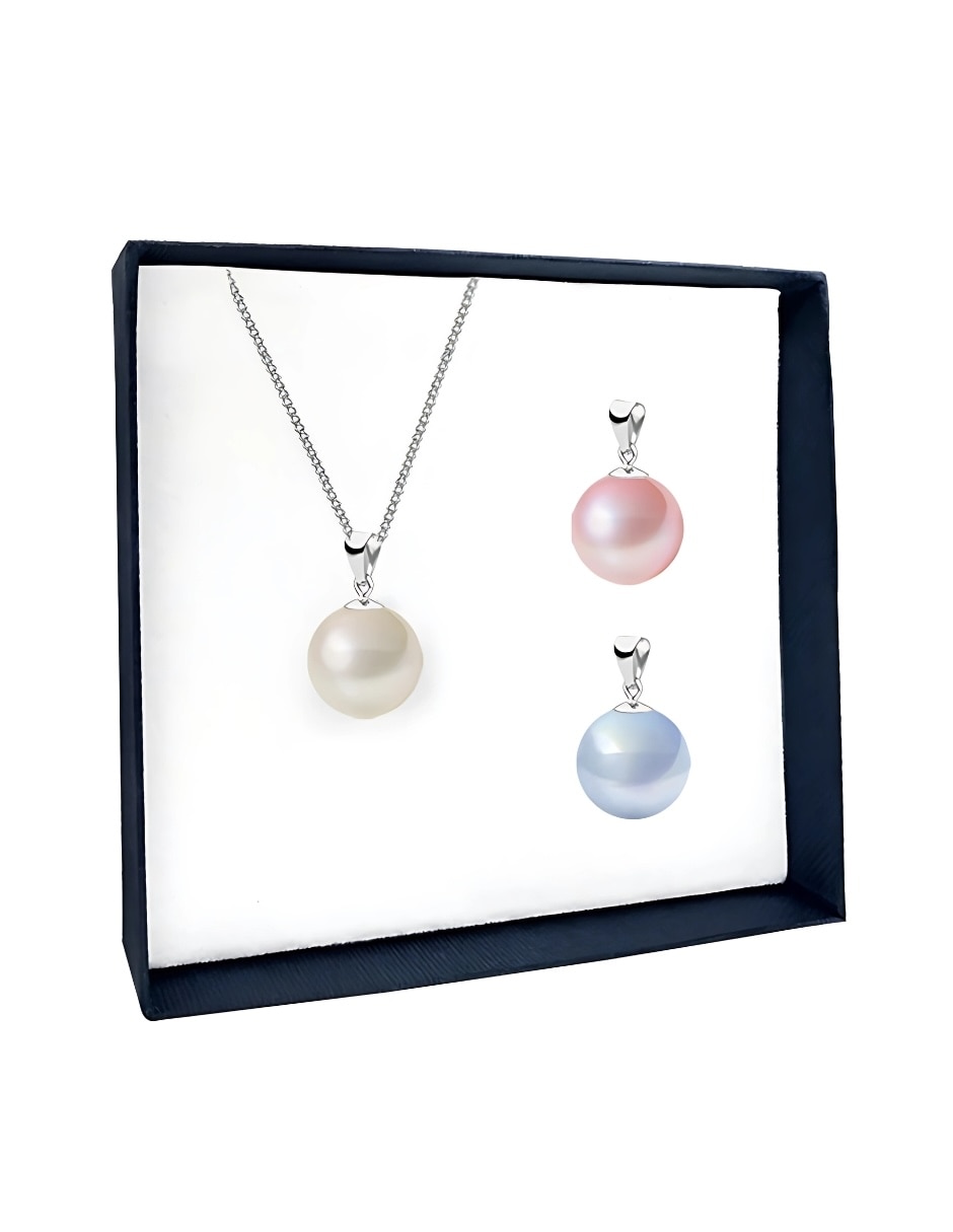 Set collar éclair de plata perla de cristal 6