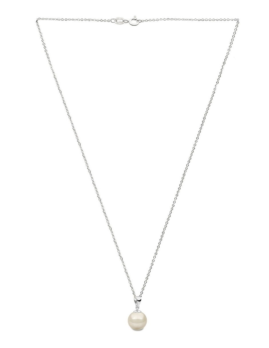 Set collar éclair de plata perla de cristal 7