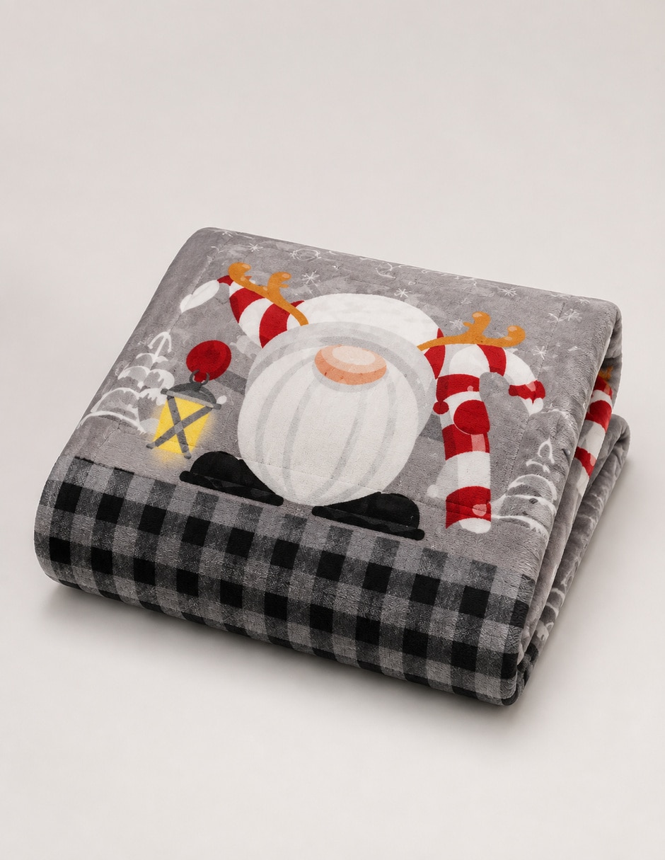 Cobertor Personajes navideños estampado Escocés 3