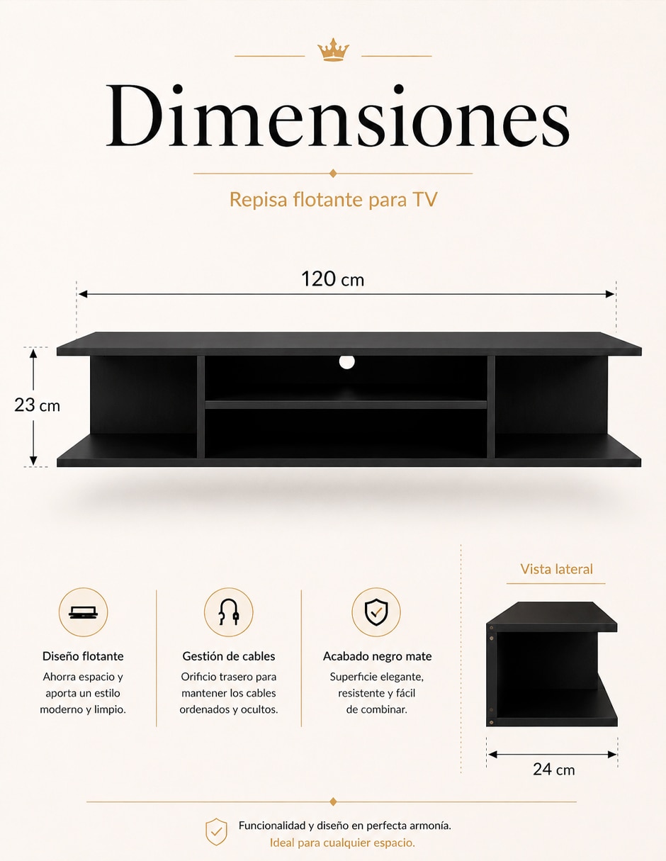 Mueble flotante para tv de mdp 4