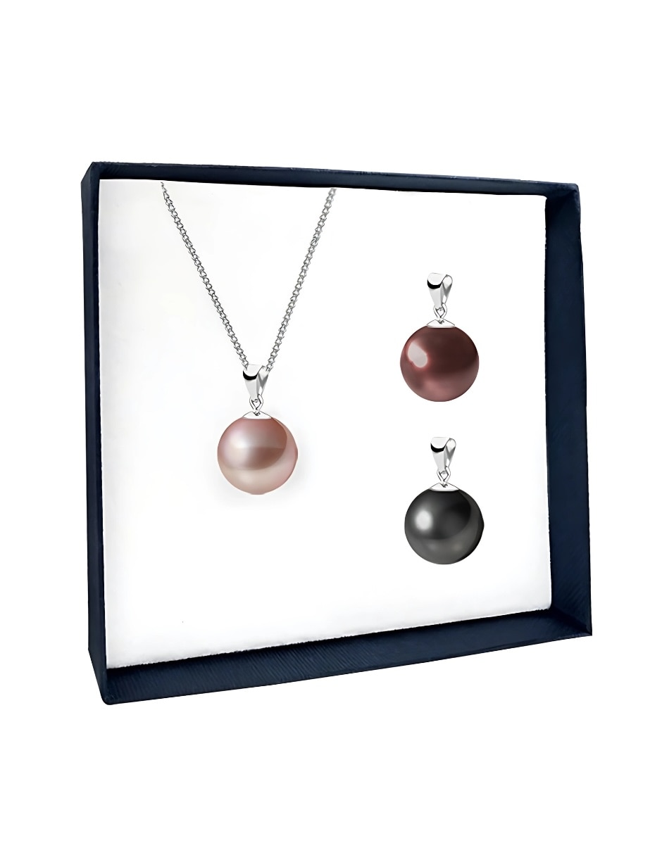 Set collar éclair de plata perla de cristal 6
