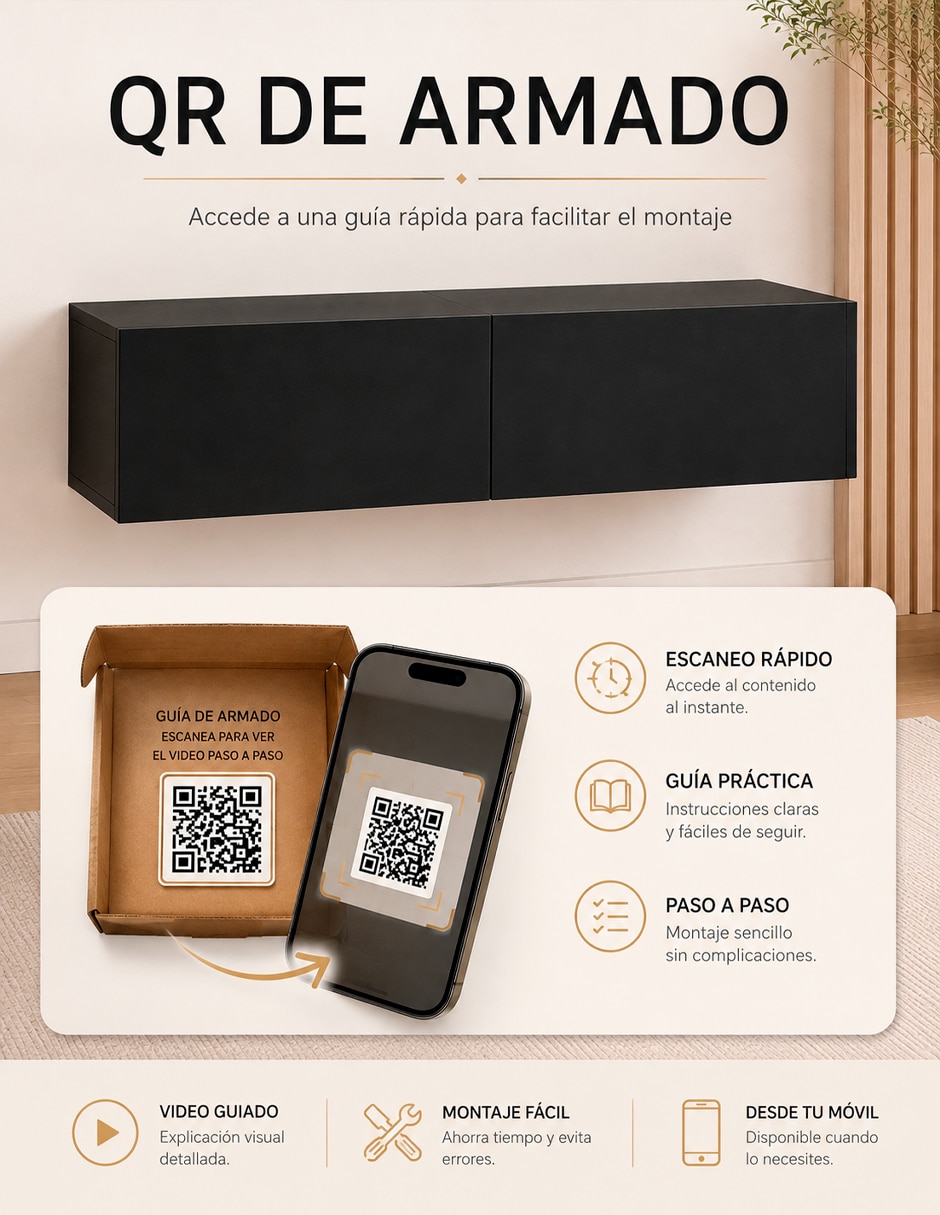 Mueble flotante para tv armable de mdf 5