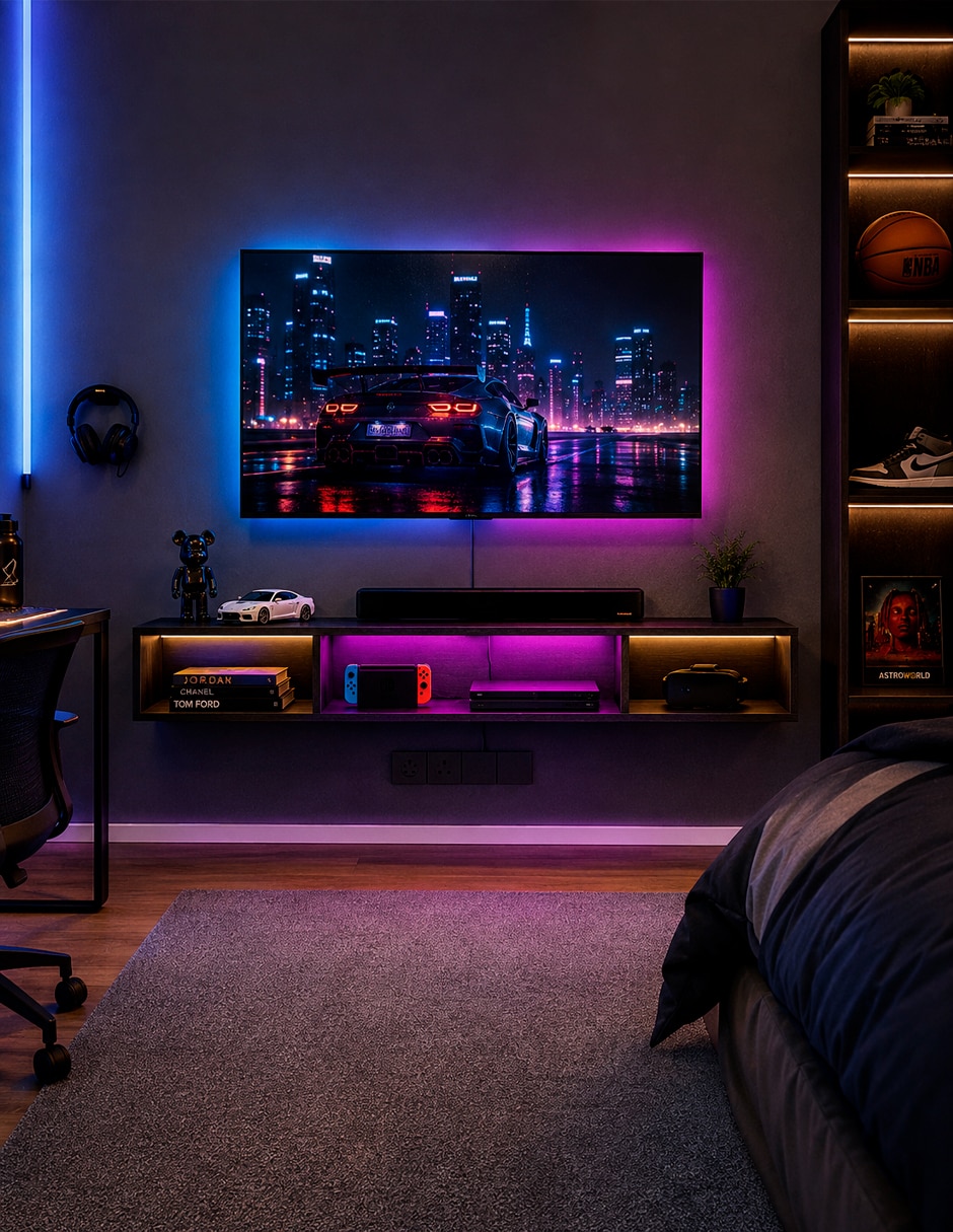 Mueble flotante para tv armable de mdf 3