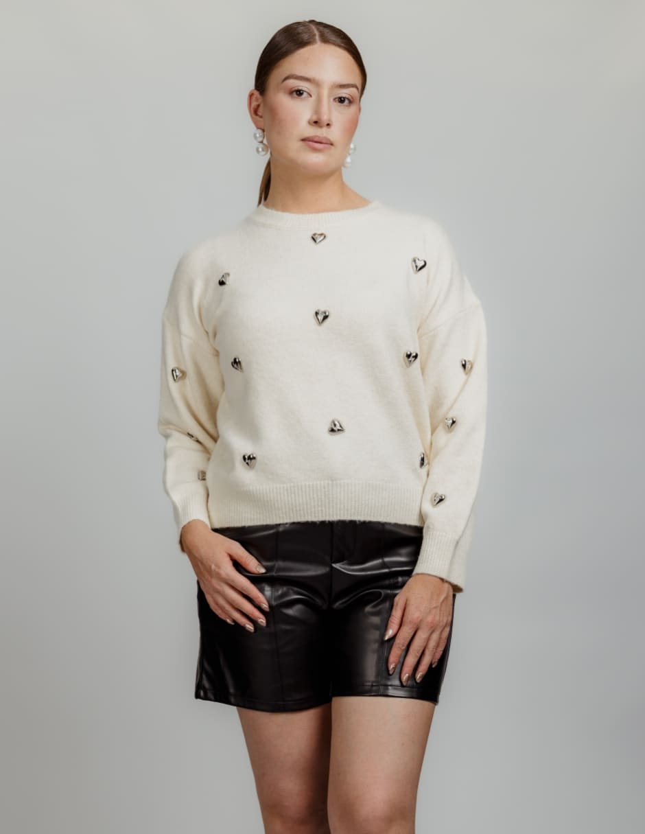 Suéter cuello redondo para mujer