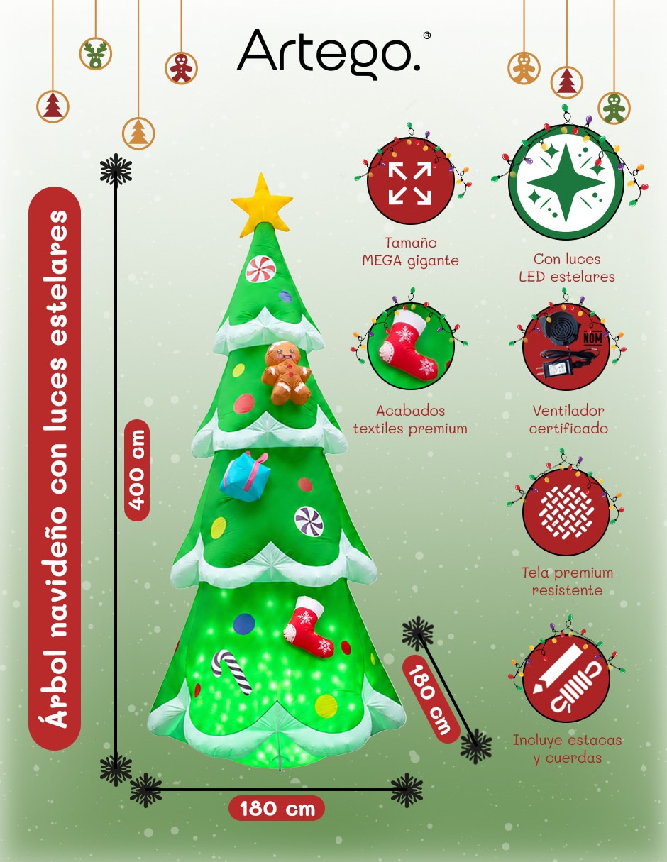 Inflable decorativo forma de árbol de navidad 6