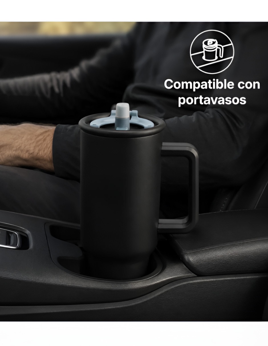 Termo doble pared de acero inoxidable con tapa doble rosca 1.1 L 3