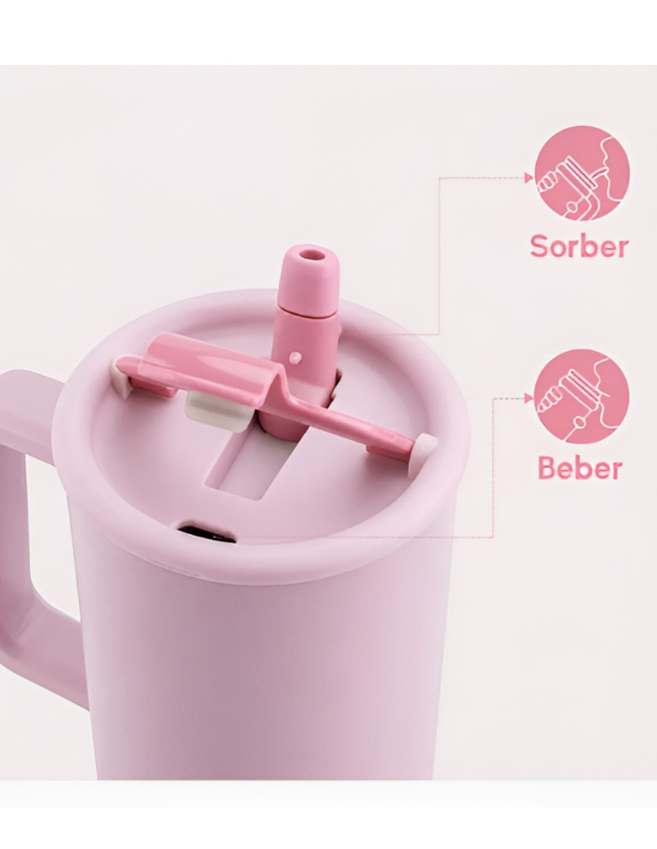 Termo doble pared de acero inoxidable con tapa doble rosca 1.1 L 2