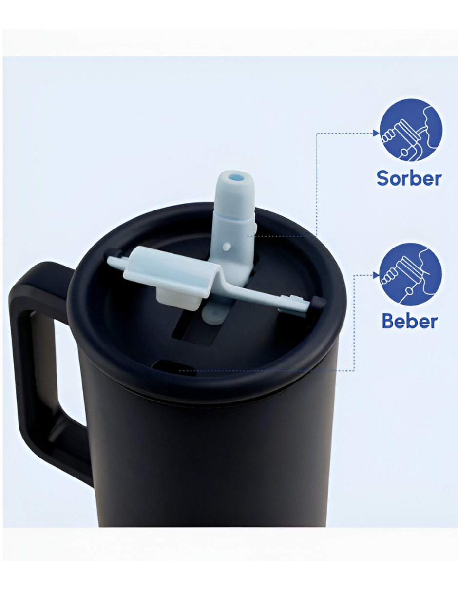 Termo doble pared de acero inoxidable con tapa doble rosca 1.1 L 3