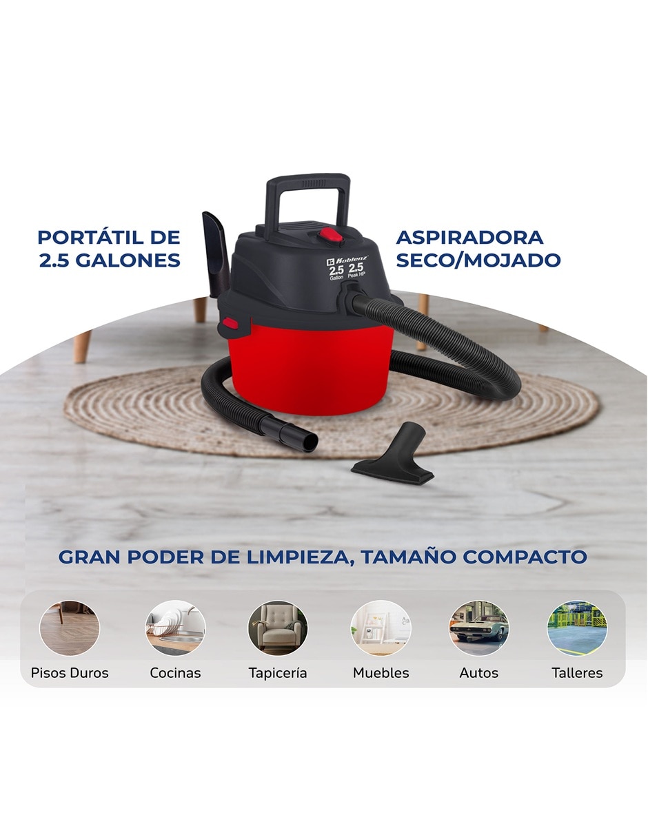 Aspiradora Devoradora Seco-Mojado 2.5 Galones SM-2.5 8 litros 5