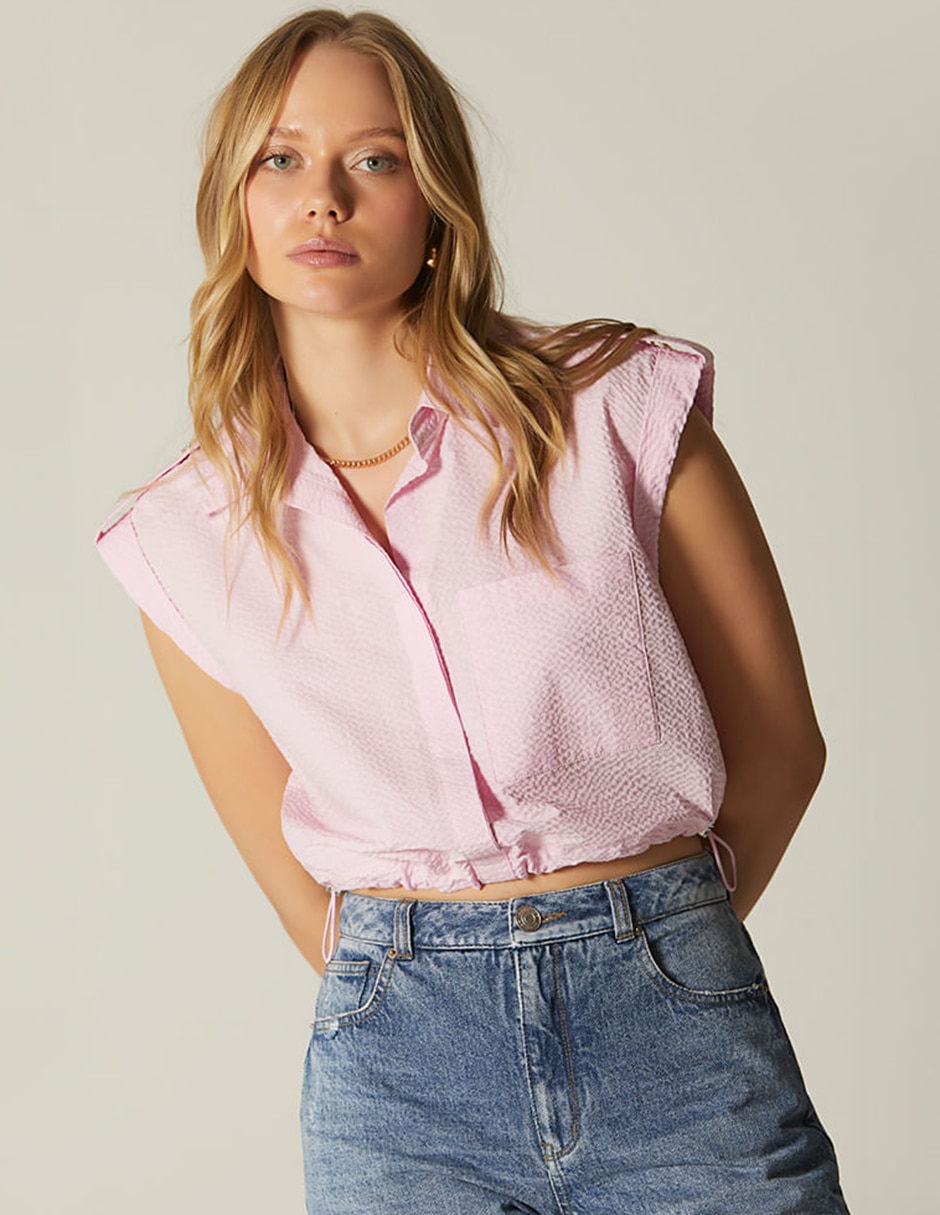 Top cuello camisero Top cuello camisero