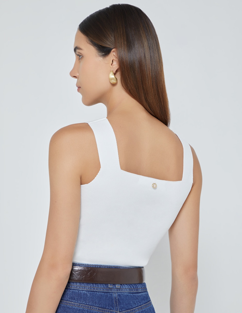 Top con escote cuadrado tirante ancho 4