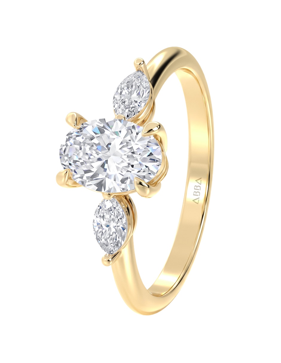 Anillo de compromiso de 10 k zirconia 5