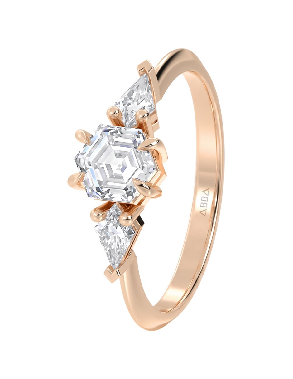 Anillo de compromiso de oro 14 k 4