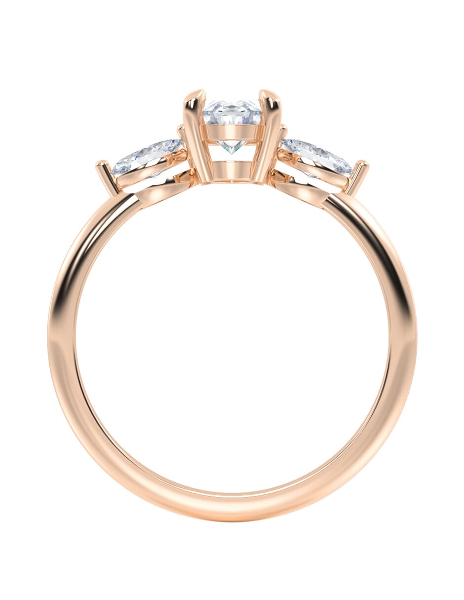 Anillo de compromiso de oro 14 k 3