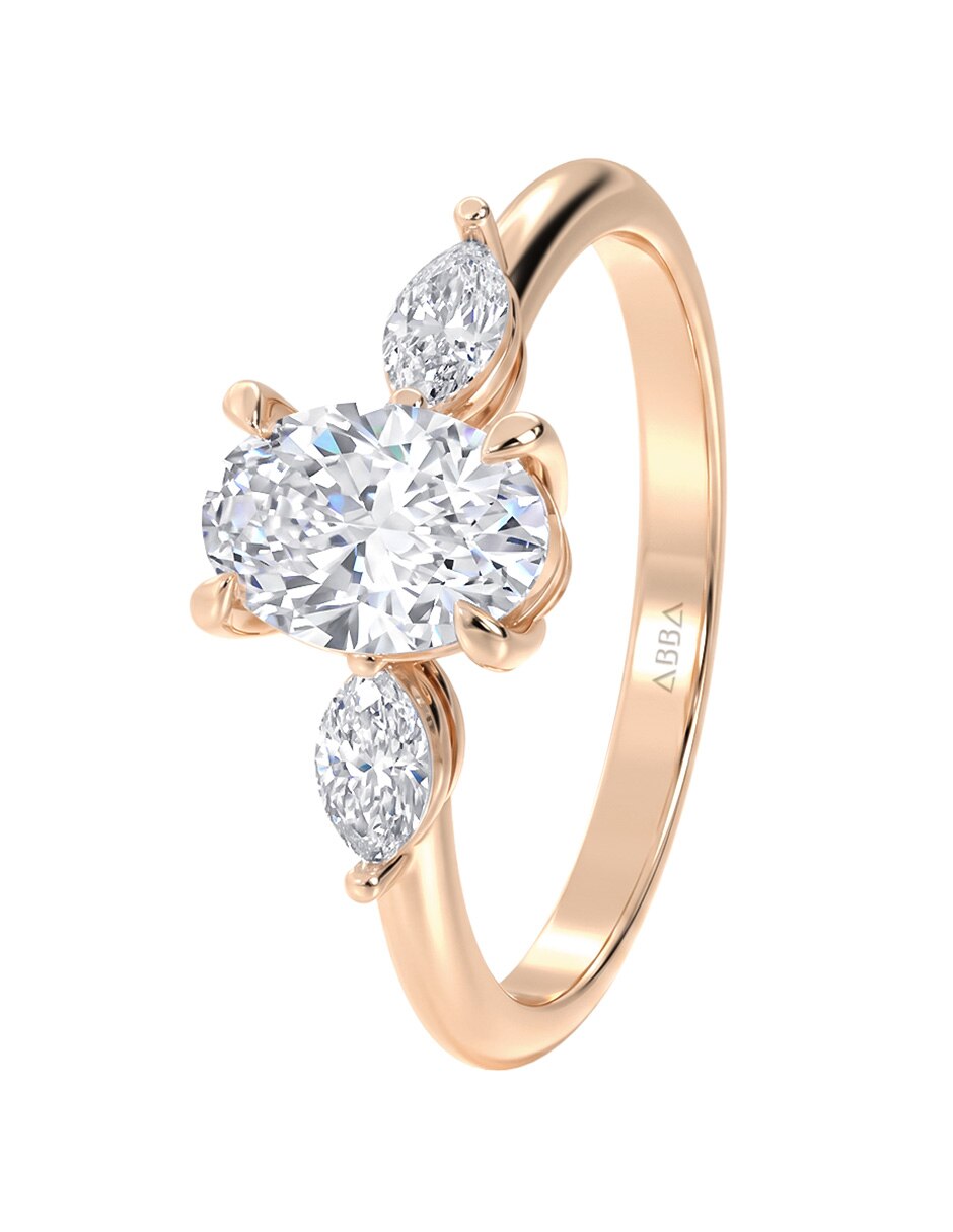 Anillo de compromiso de oro 14 k 4