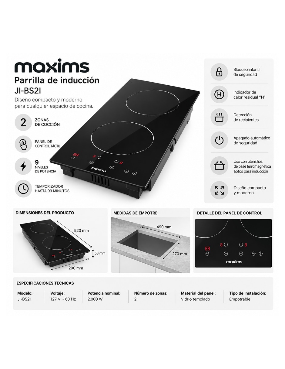 Parrilla a Inducción empotrable