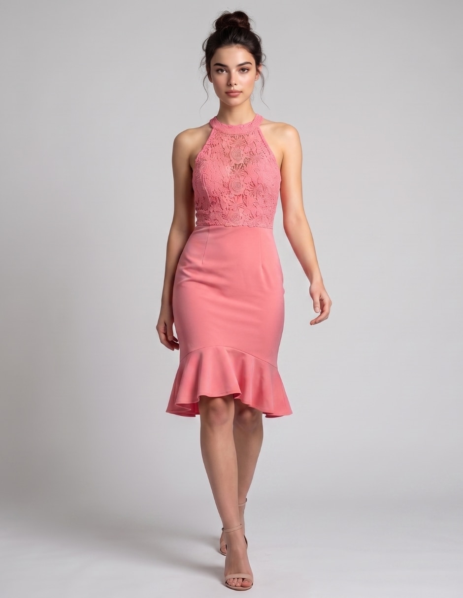 Vestido arriba rodilla casual para mujer 2