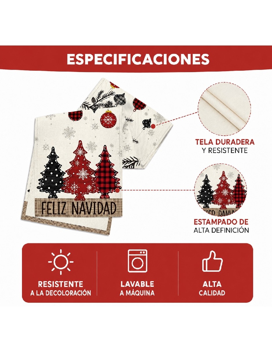 Camino mesa rectangular navidad 4