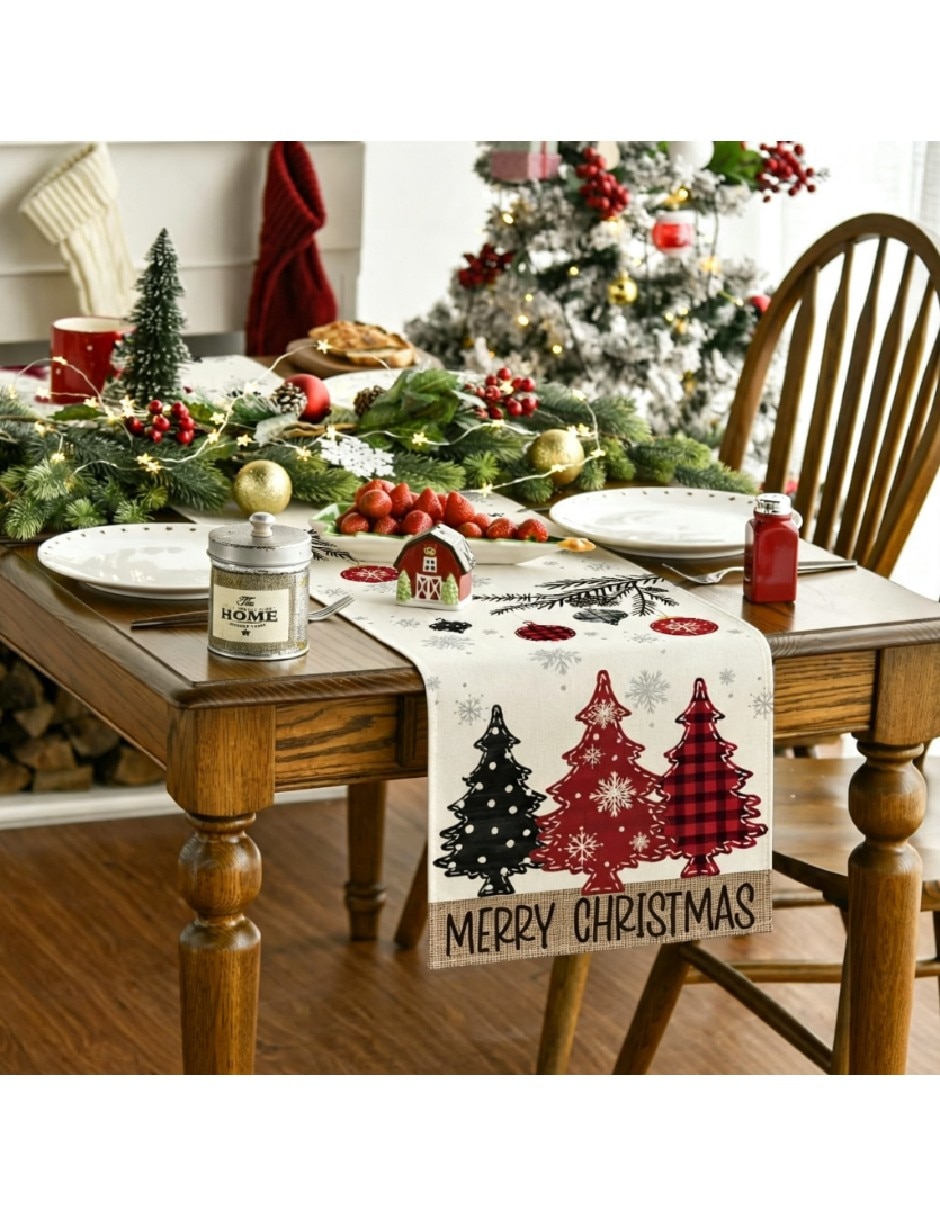 Camino mesa rectangular navidad 3