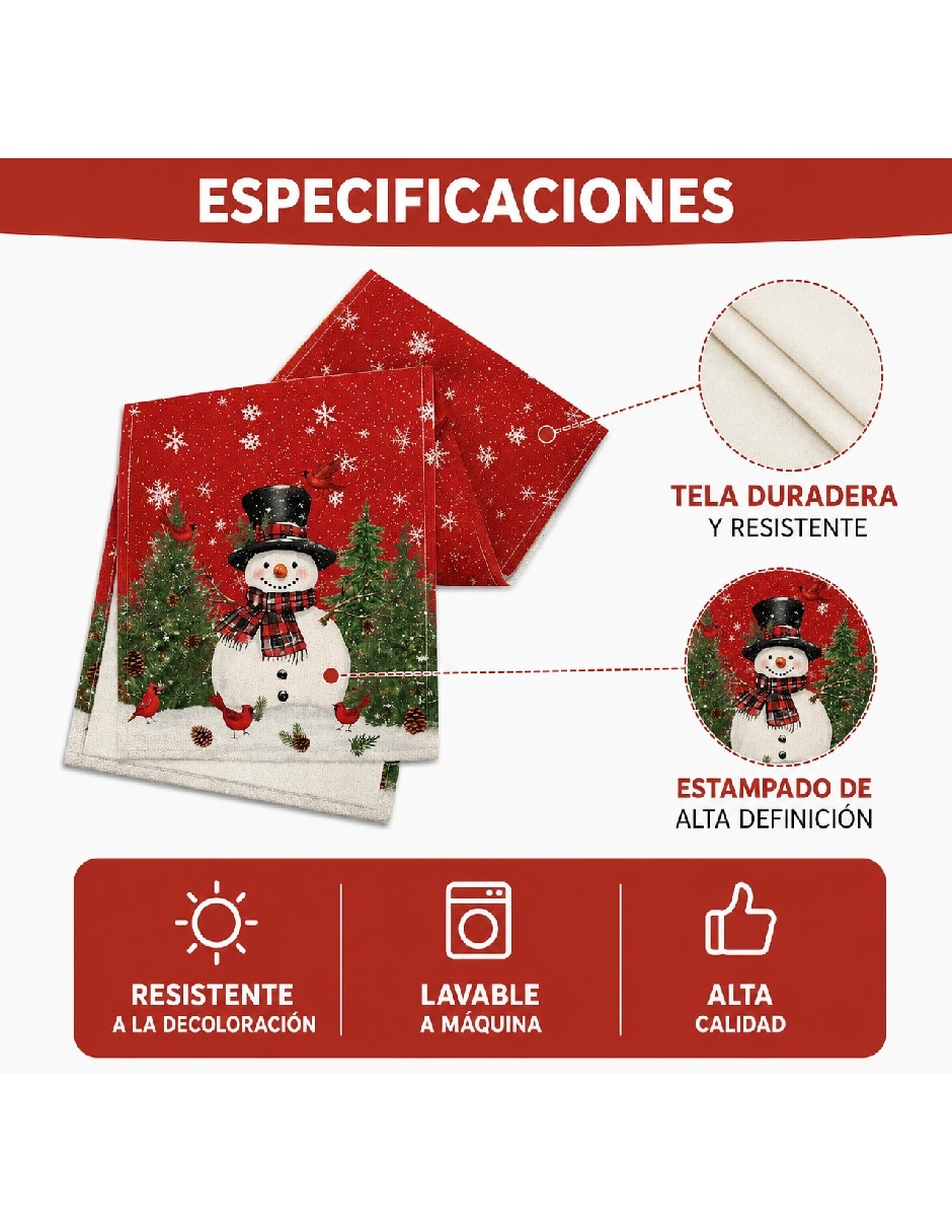 Camino mesa rectangular navidad 4