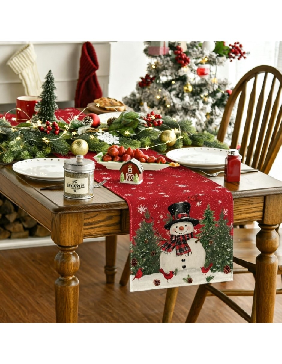 Camino mesa rectangular navidad 3