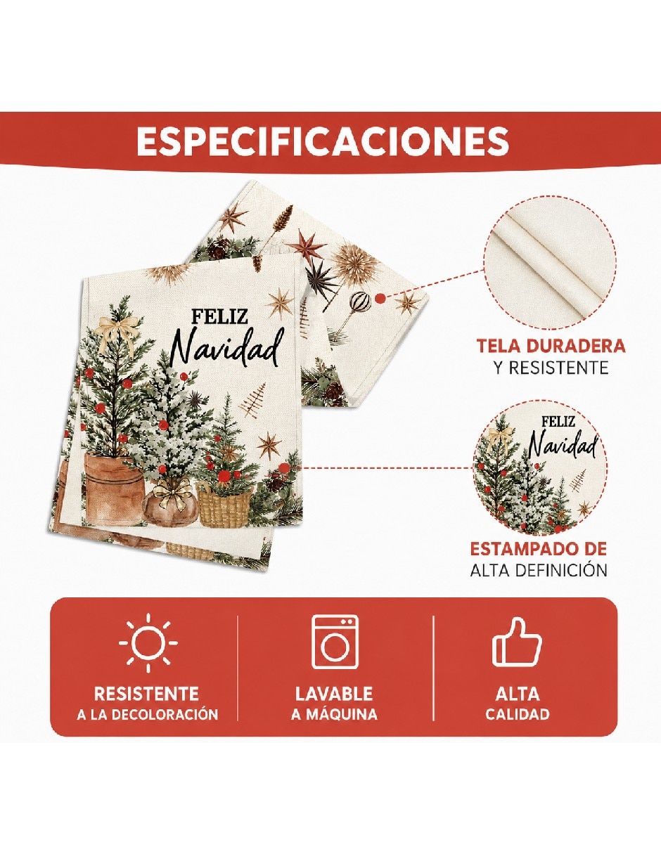 Camino mesa rectangular navidad 4
