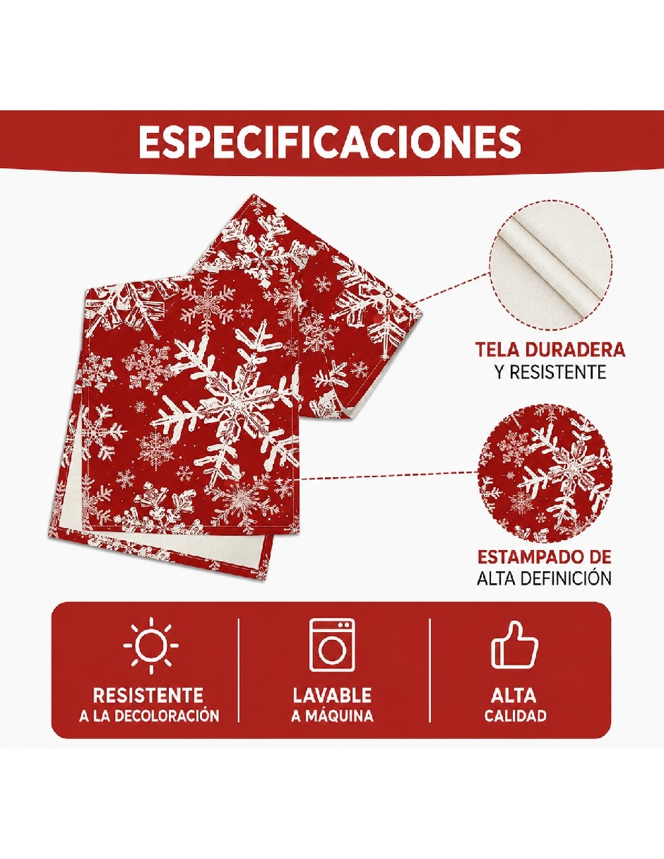 Camino mesa rectangular navidad 4