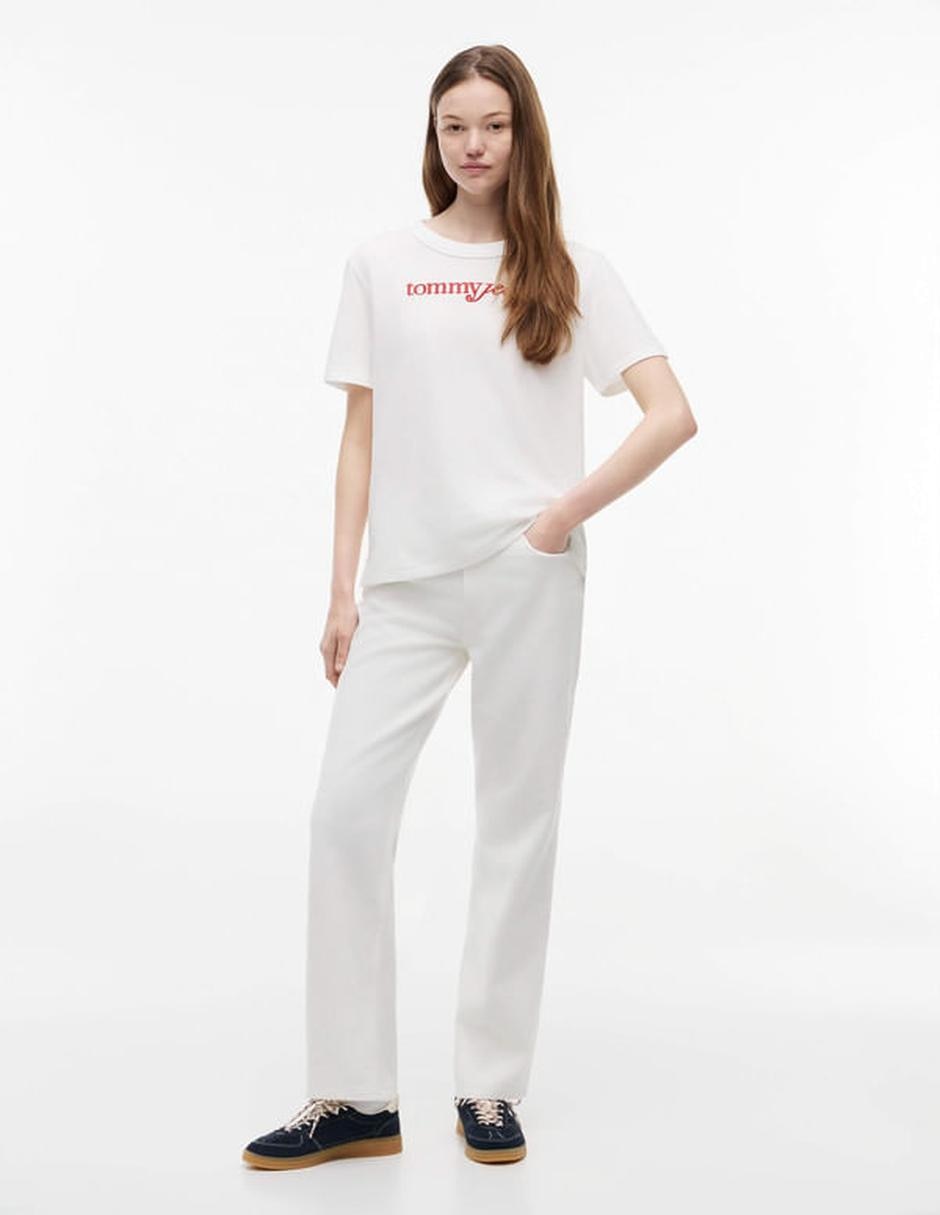 Playera manga corta cuello redondo para mujer