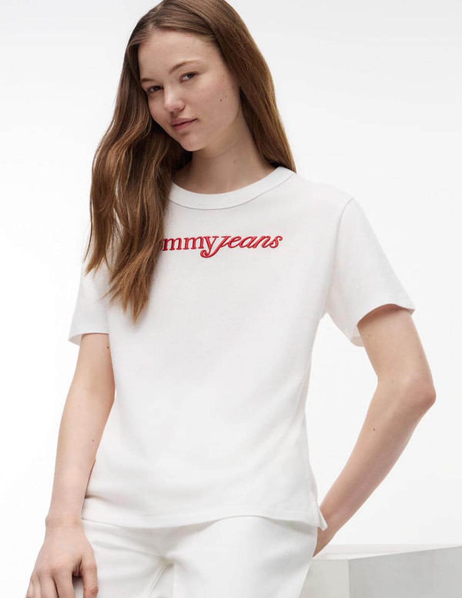 Playera manga corta cuello redondo para mujer