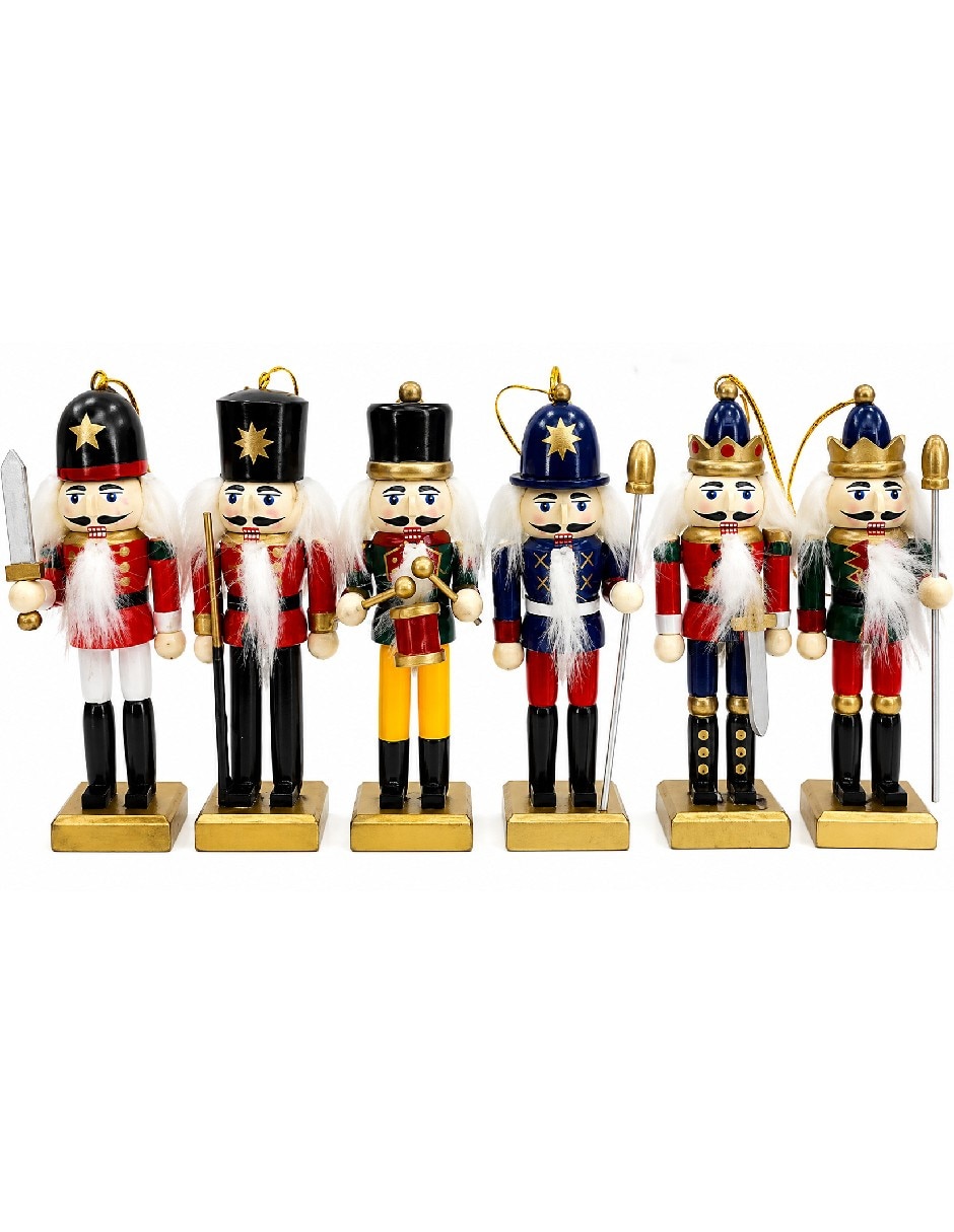 Set de figura decorativa de cascanueces navidad de madera