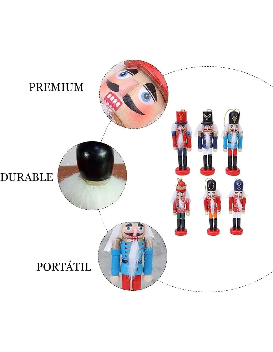 Set de figura decorativa de cascanueces navidad de madera 5