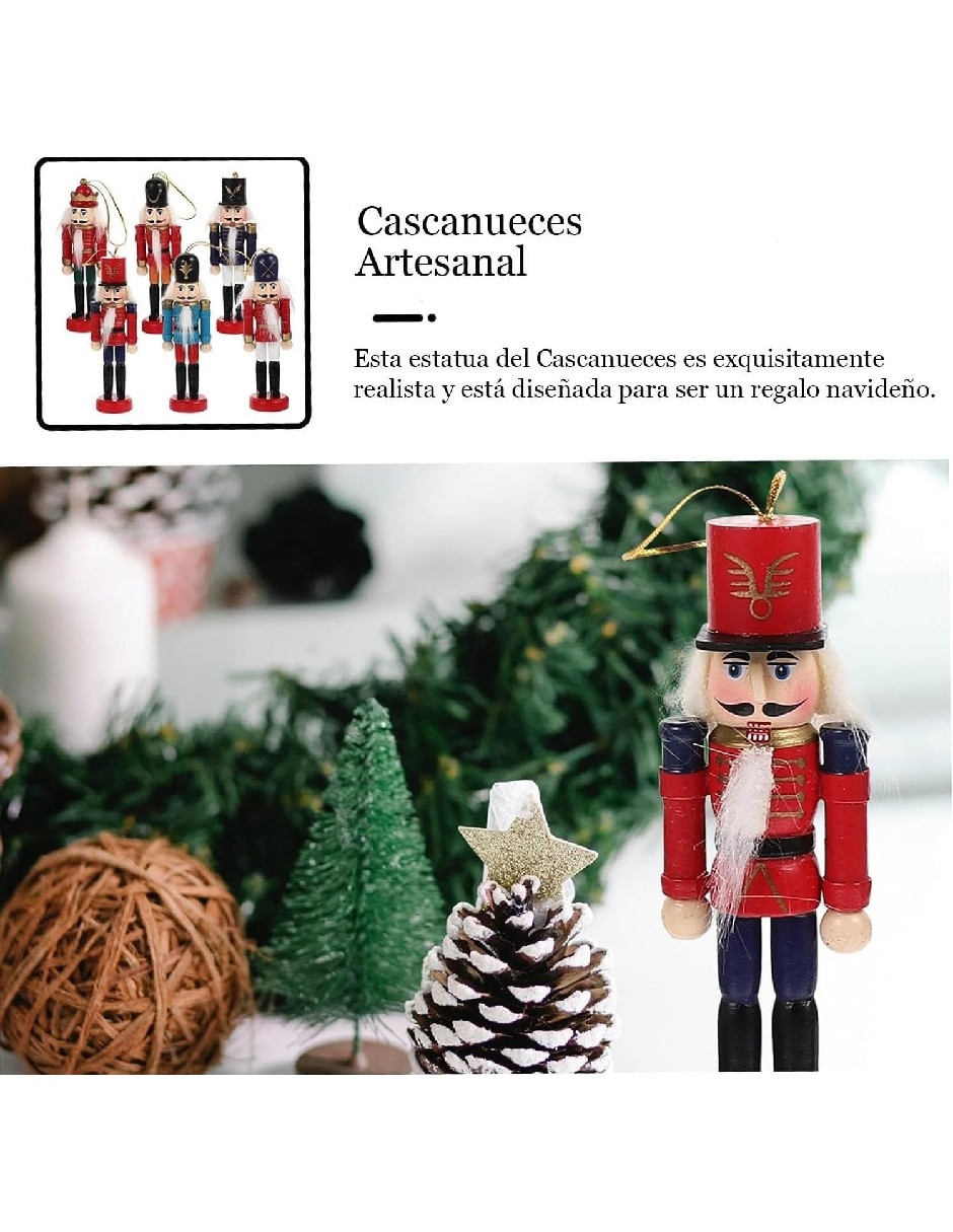 Set de figura decorativa de cascanueces navidad de madera 4