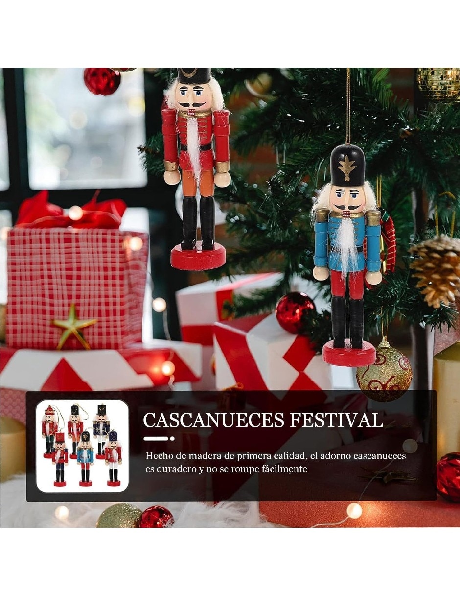 Set de figura decorativa de cascanueces navidad de madera 3