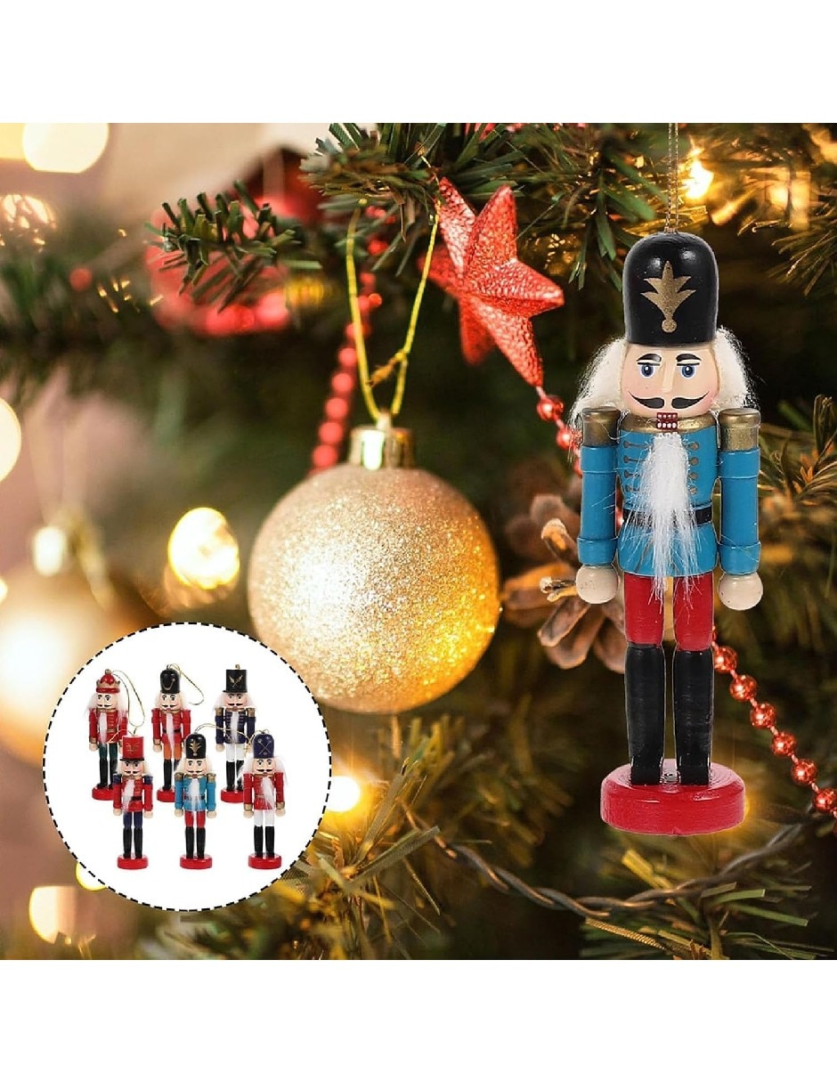 Set de figura decorativa de cascanueces navidad de madera 2