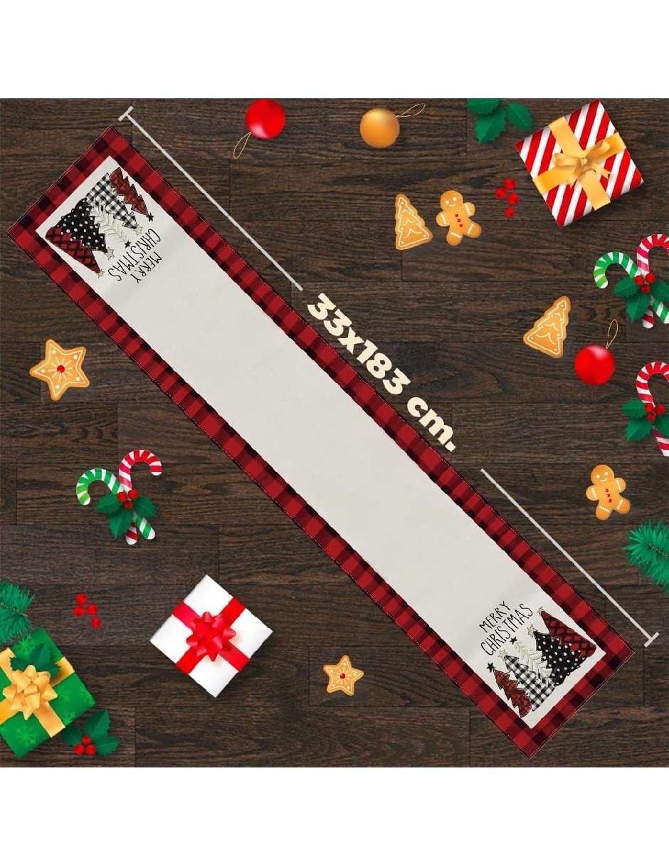 Camino mesa rectangular navidad 4