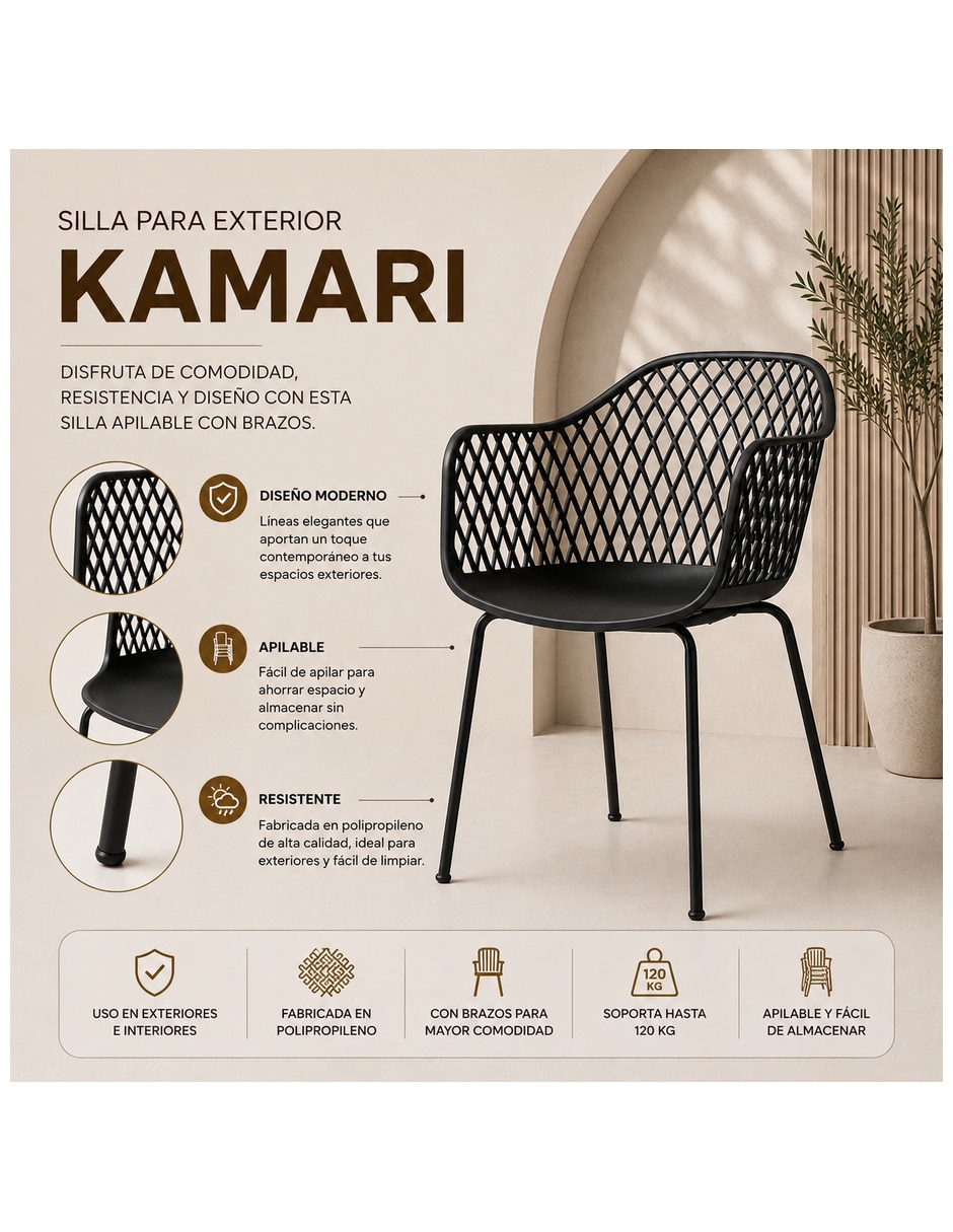 Set de sillas 4 piezas kamari 4