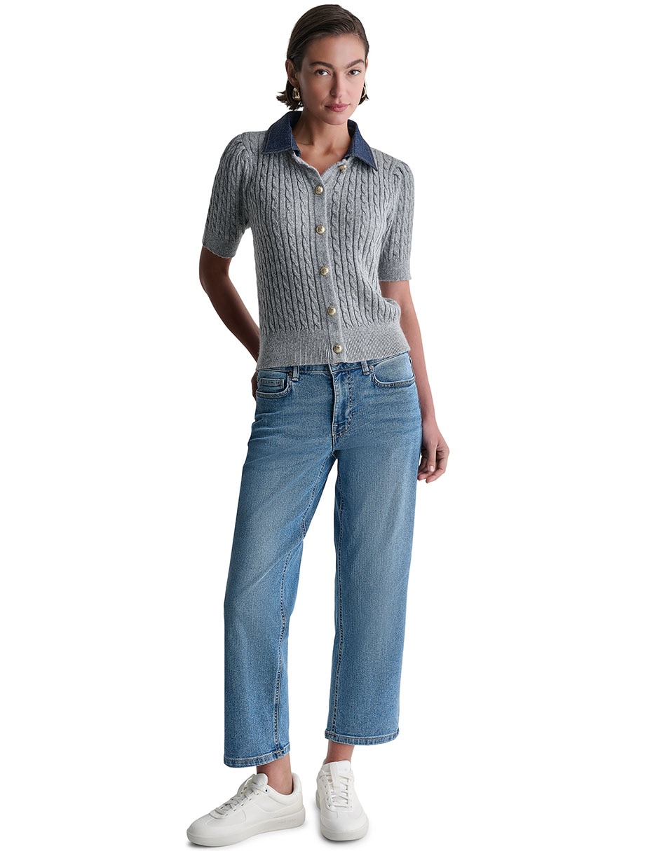 Suéter cuello camisero para mujer 5