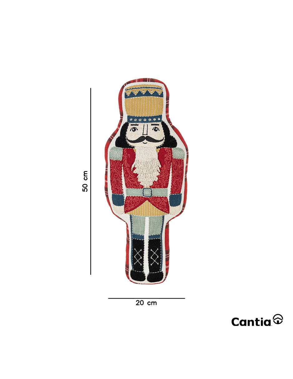 Cojín decorativo cascanueces navidad