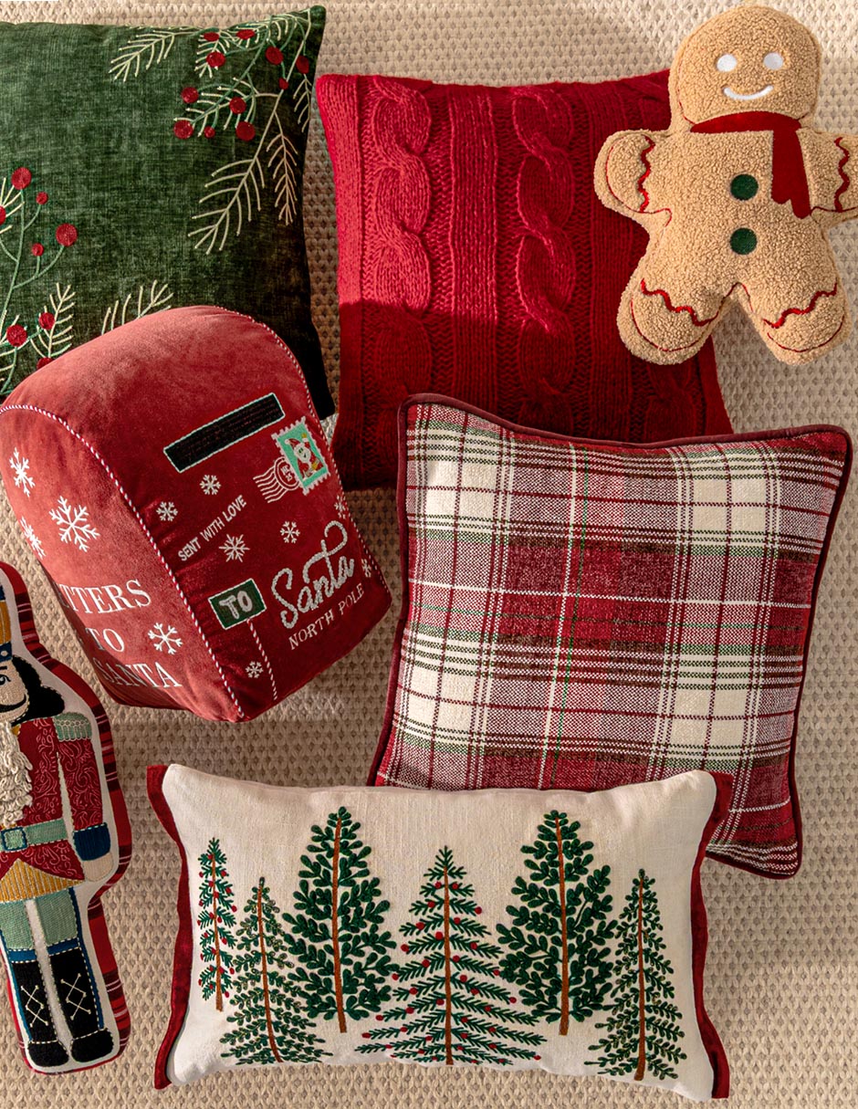 Cojín decorativo holly navidad
