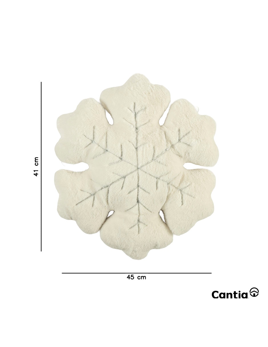 Cojín decorativo copo blanco navidad 6