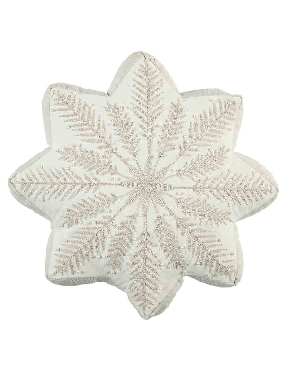 Cojín decorativo snowflake navidad