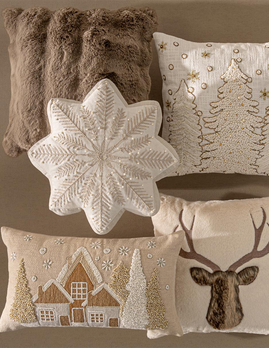 Cojín decorativo snowflake navidad
