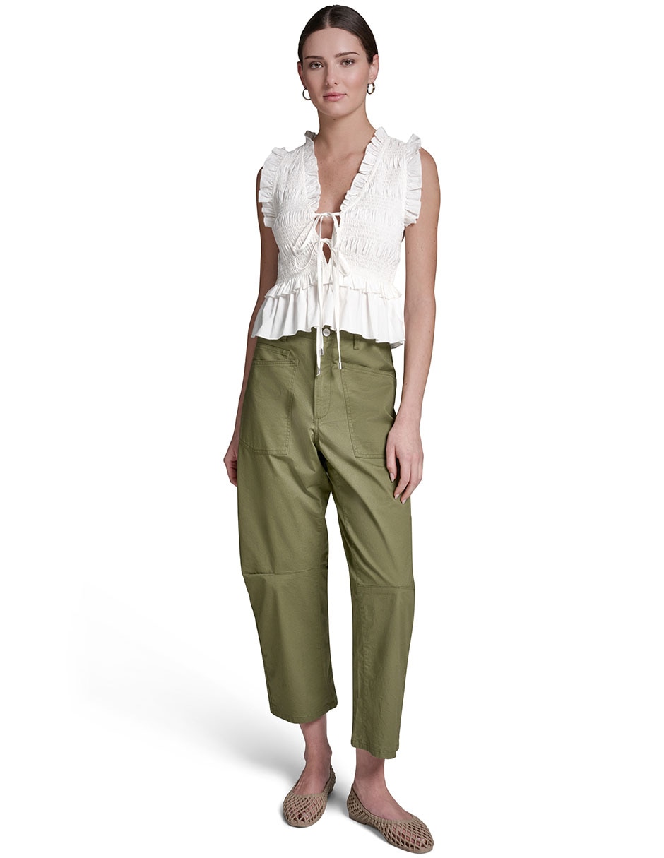 Blusa peplum sin manga para mujer