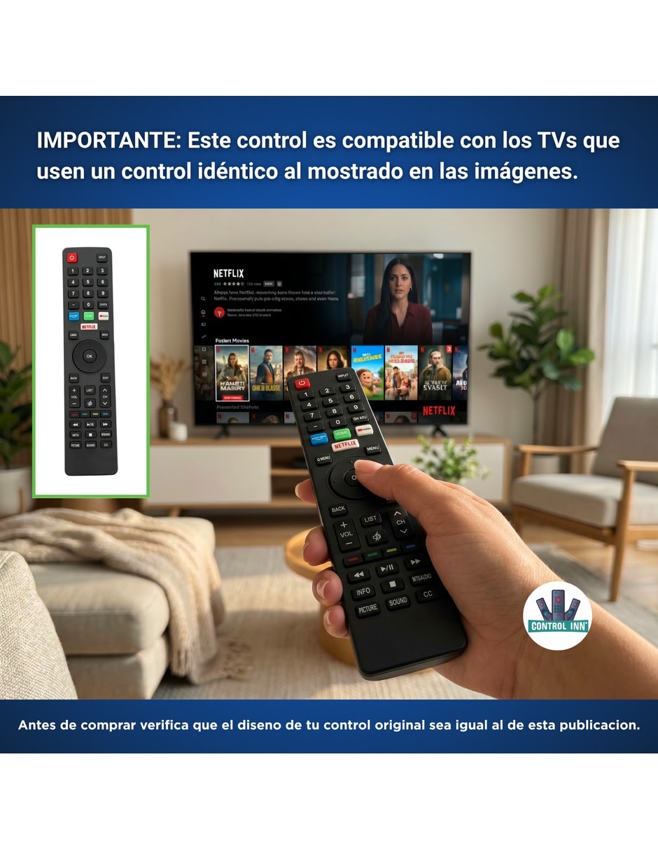 Control remoto para Smart TV VLEDTV3216S Hyundai HYLED426NiM Smart 3