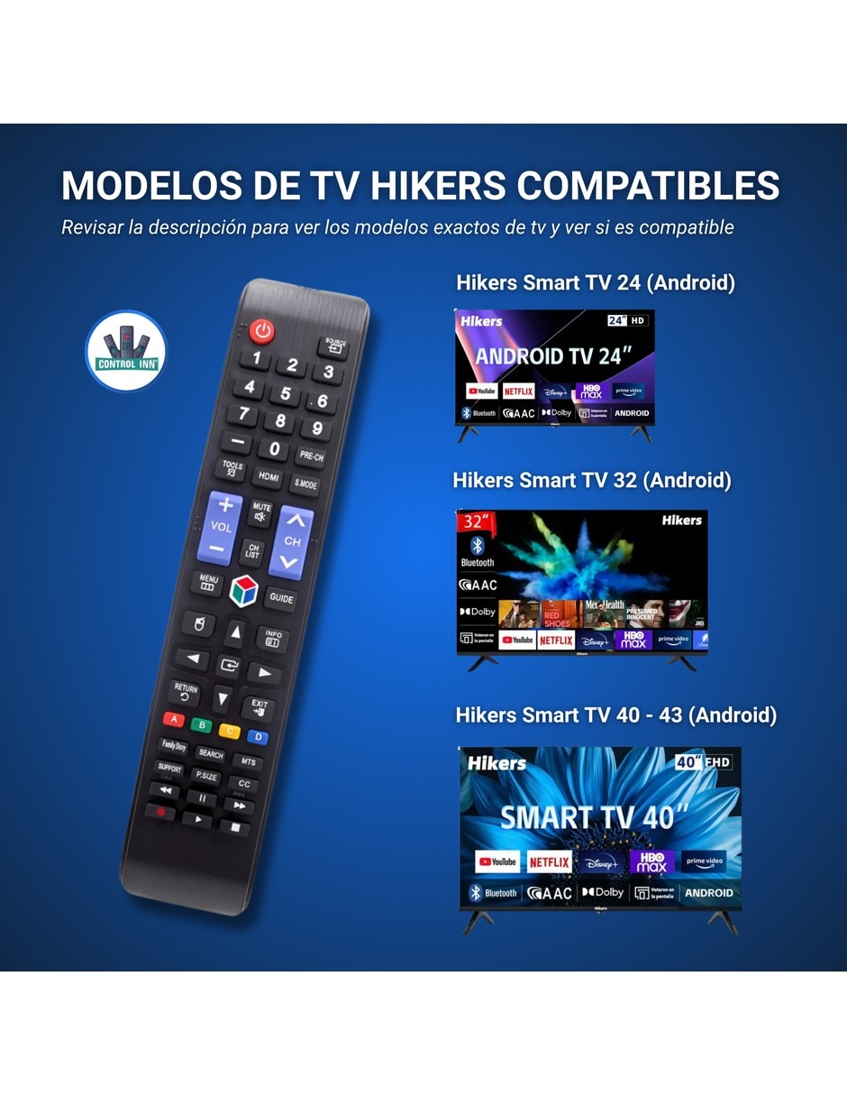Control remoto para Smart TV HK32DMX01 Hikers Android Tv AD2108 Guide 2