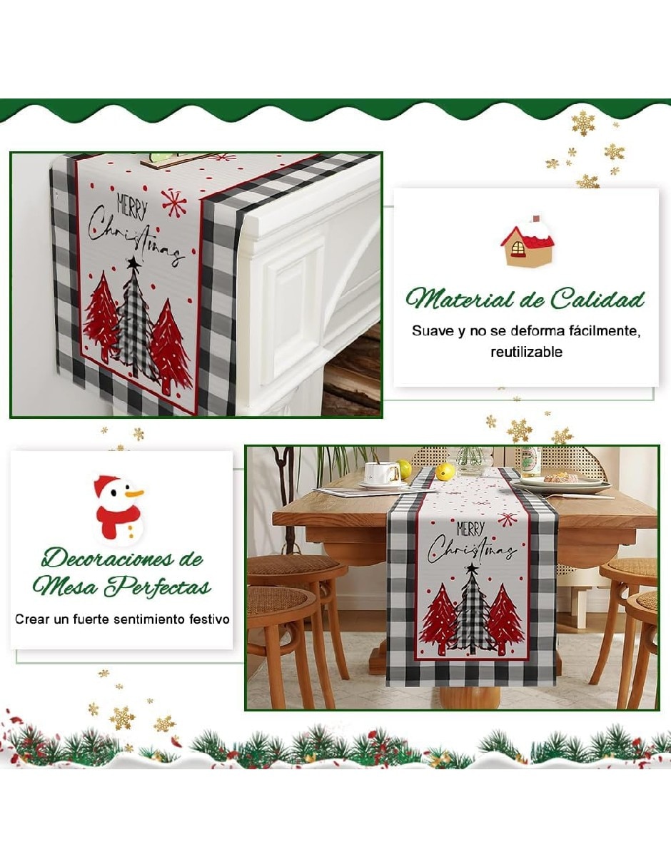 Camino mesa rectangular navidad 2